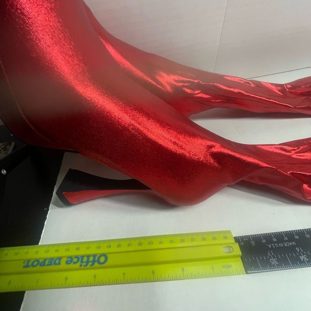 Jeffrey Campbell BNIB XS-S PANTALONES 6M platform Metallic Red Very small waist - Picture 10 of 16